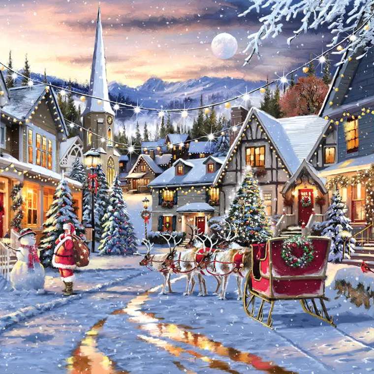 Dusky Christmas Eve Village images